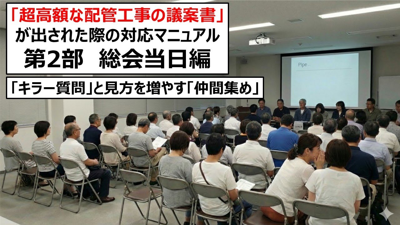 「超高額な配管工事の議案書」が出された際の対応マニュアル 第２部　総会当日編 「キラー質問」と味方を増やす「仲間集め」