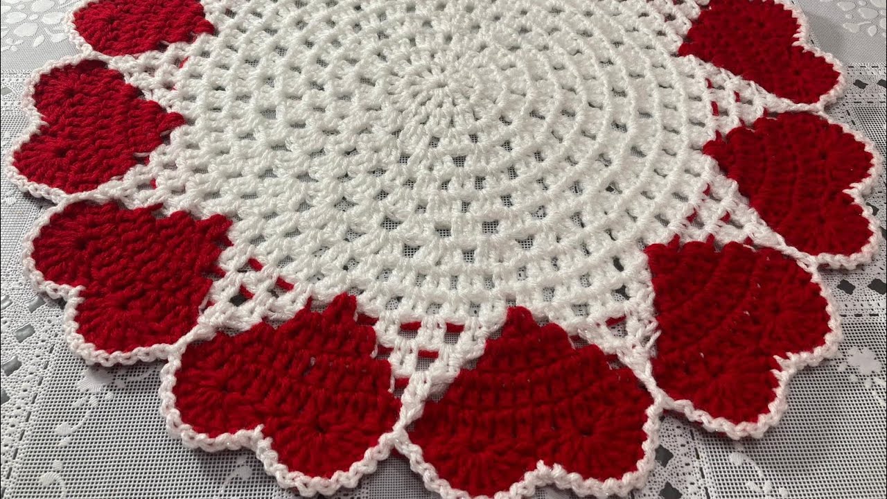 Centro de mesa con corazones paso a paso a crochet 🧶
