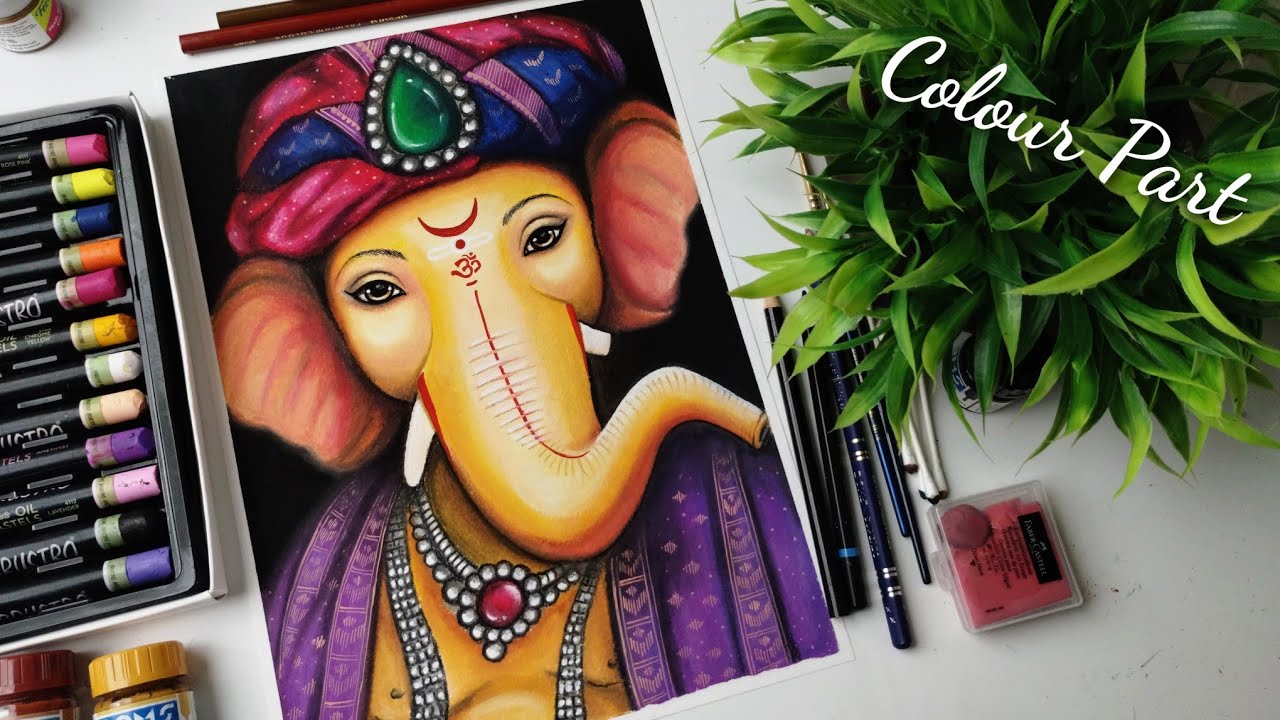 Ganpati Drawing Easy Step by Step | Ganesh Drawing | Vinayakudu drawing | Vinayaka Drawing #ganesh