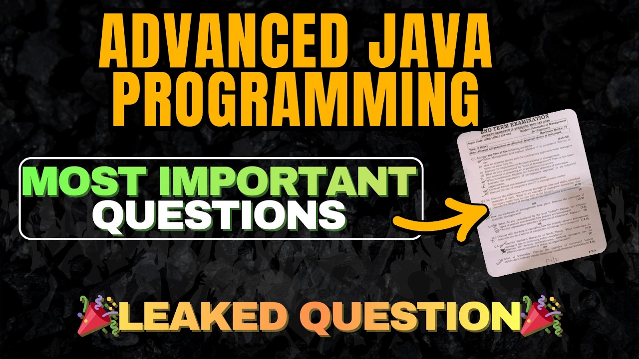 Advanced Java Programming | Important Topics & Most Repeated Questions Exam Preparation 💯📈
