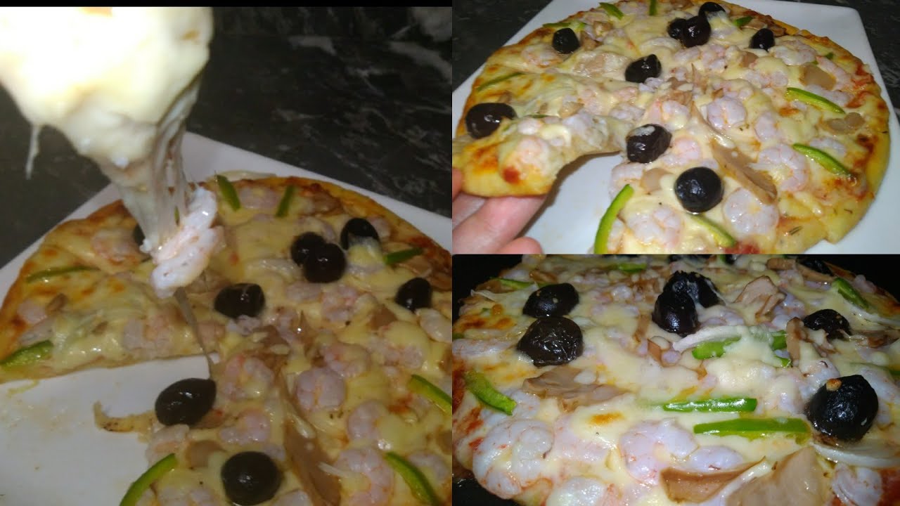 أروع بيتزا بالكروفيت(القمرون) خطيرة في المذاق أحسن من المطاعم la meilleure pizza aux crevettes