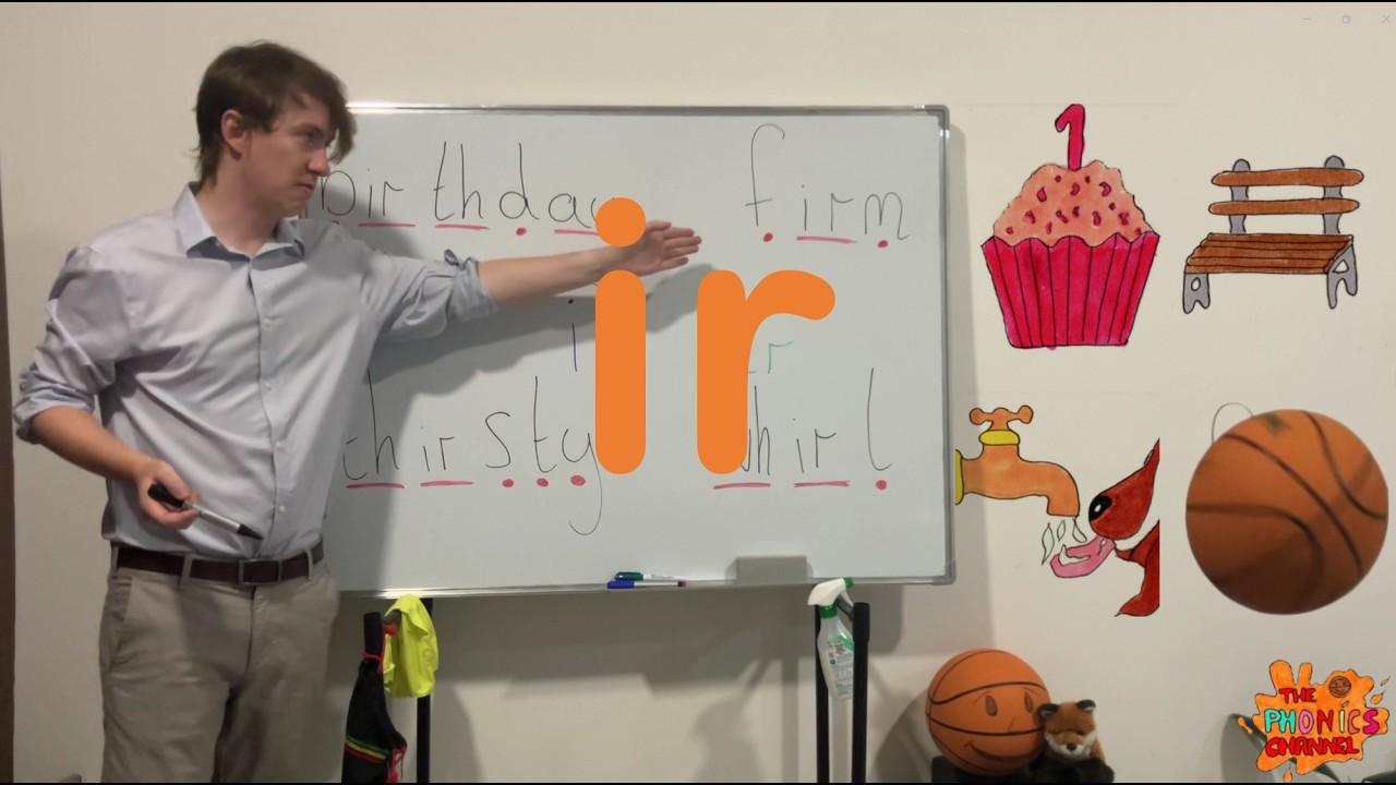 Звук диграфа IR в словах для юных учеников - Забавная английская фонетика - Урок 76