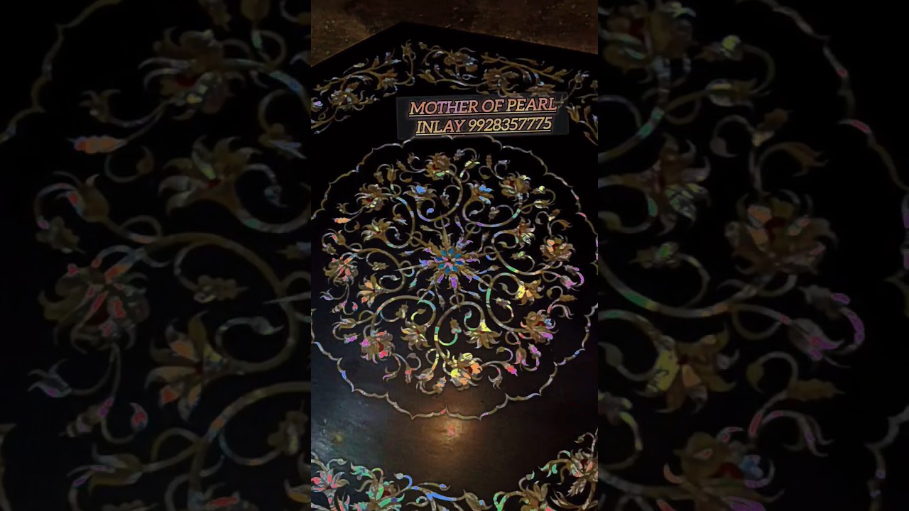 😍 mother of pearl table top marble floor inlay Puja room wall panels #inlay #art #marble