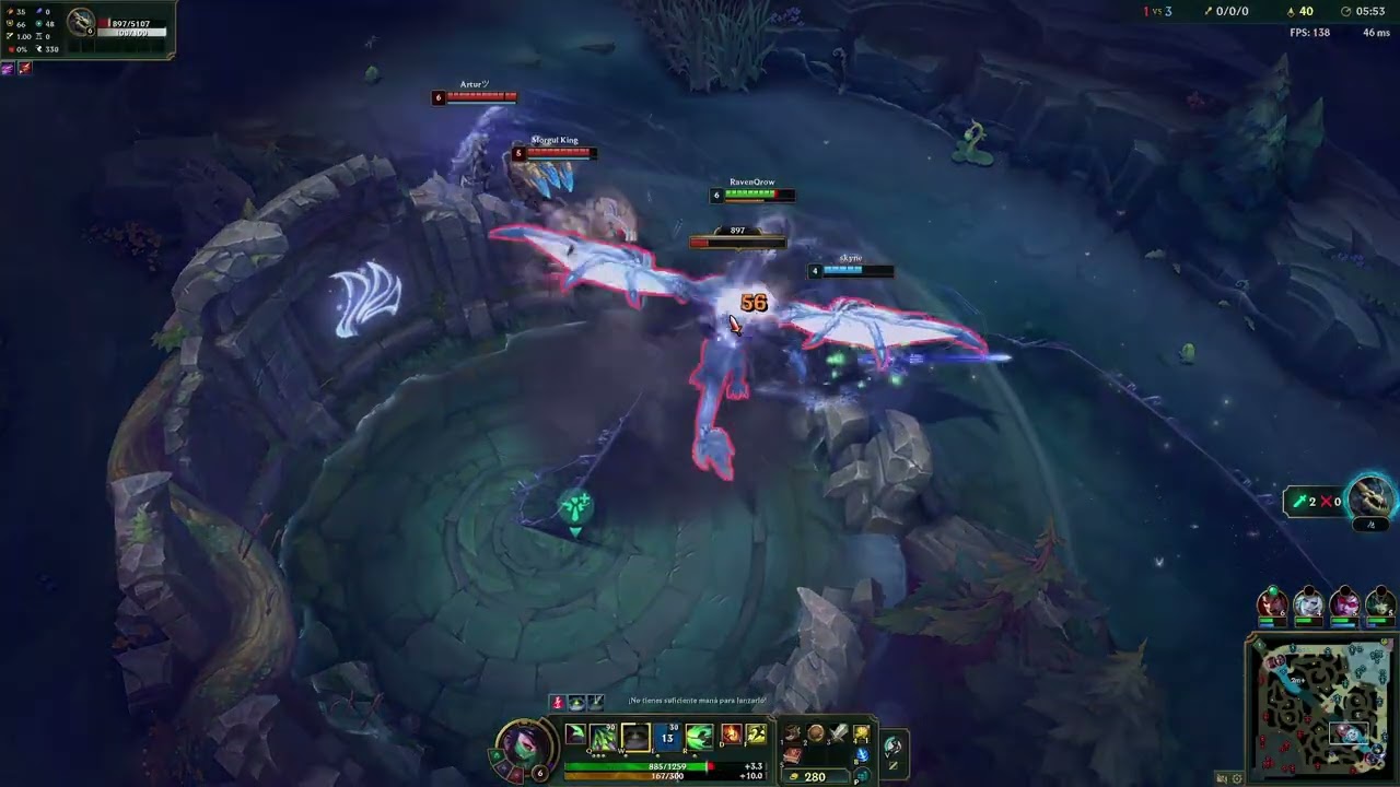 Juego Akali pulsado botones de forma aleatoria