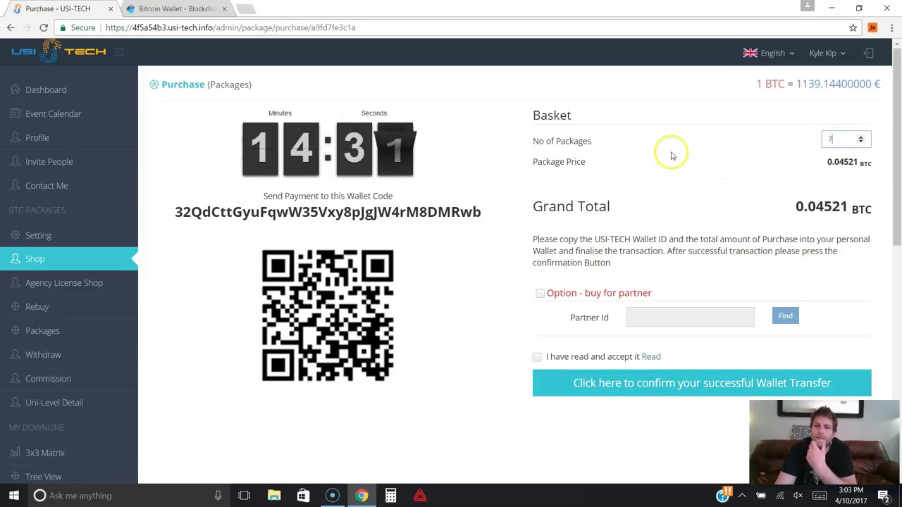 USI Tech How to buy BTC packages
