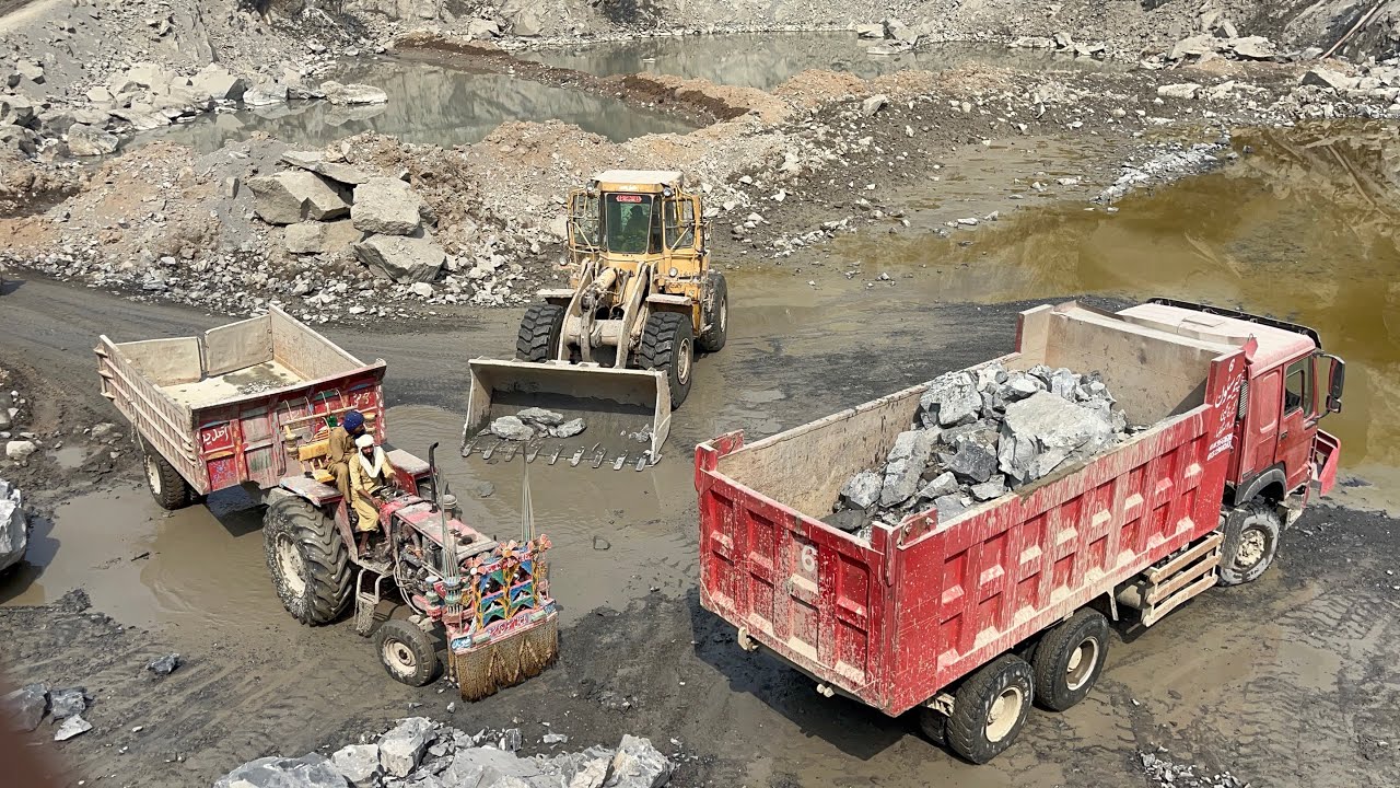 Powerful Caterpillar Loader Loading Rocks | Heavy Equipment Machines at Work #caterpillar #loading 