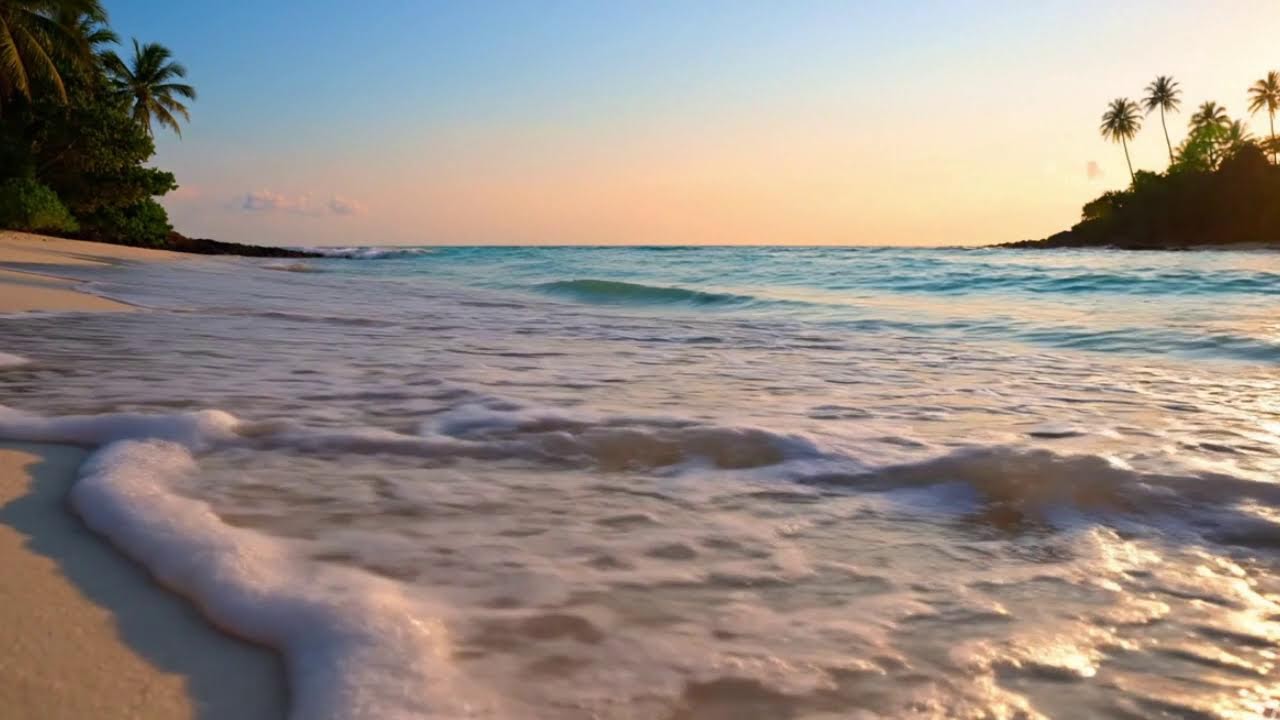 Sunset Beach Ambience 🌅 Calm Ocean Waves for Relaxation (Live) / 夕日ビーチアンビエンス 🌅 リラックスライブ
