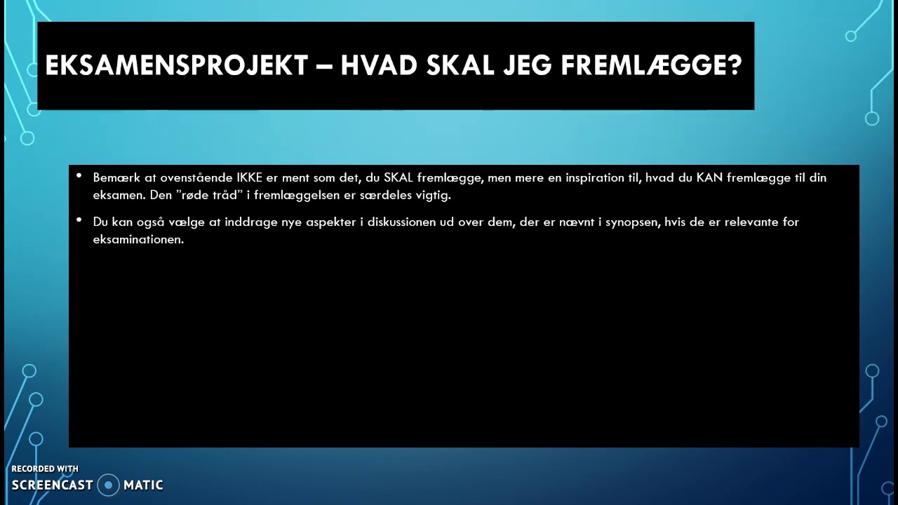 Eksamensprojekt-Hvad skal jeg fremlægge?