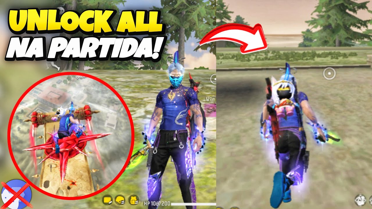 (CORREE, PEGANDO NA PARTIDA 😱) COMO COLOCAR UNLOCK ALL NO FREE FIRE! LIBERE SKINS GRÁTIS,ANTIBAN
