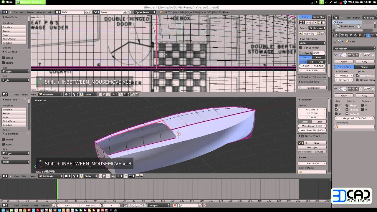 How to model a motor boat in Blender 2.6 part02