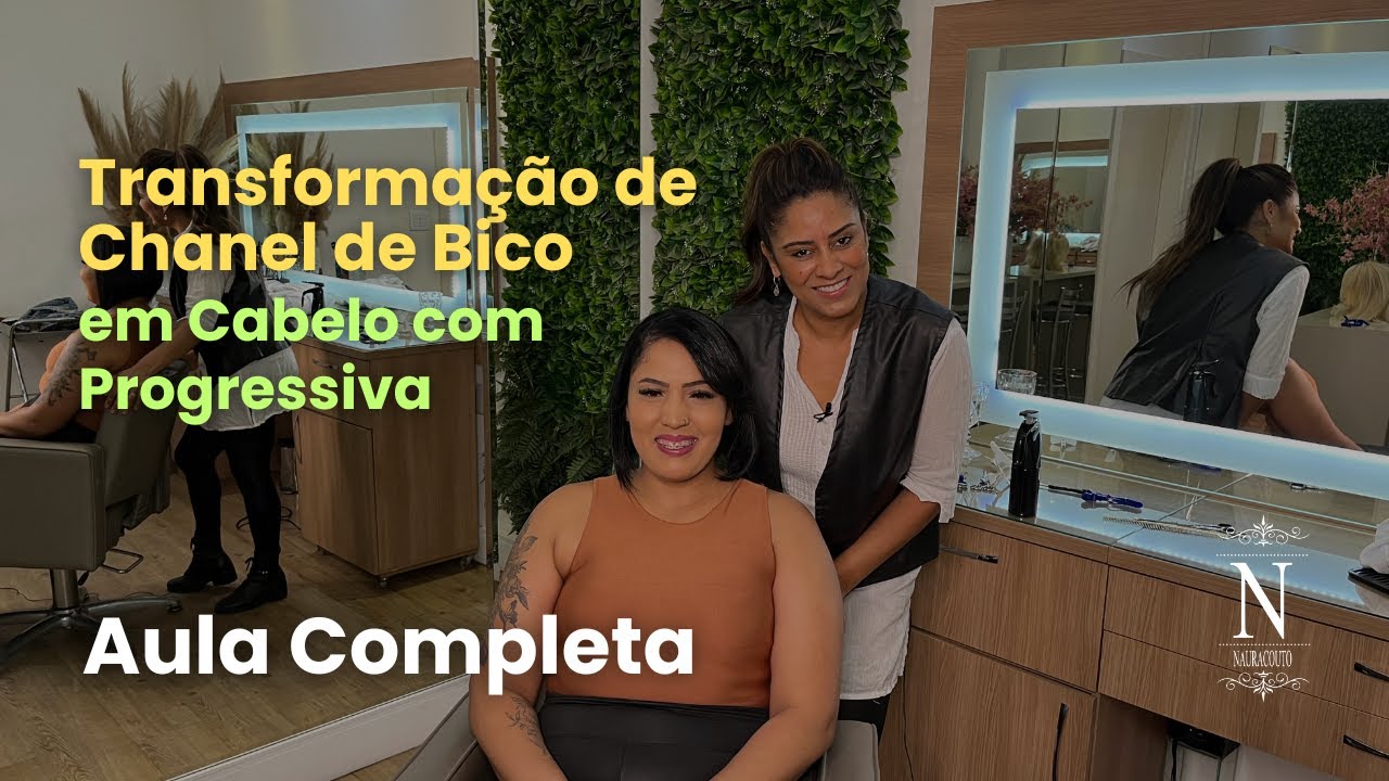 Aula como fazer um Corte Chanel de Bico em Cabelo com Progressiva