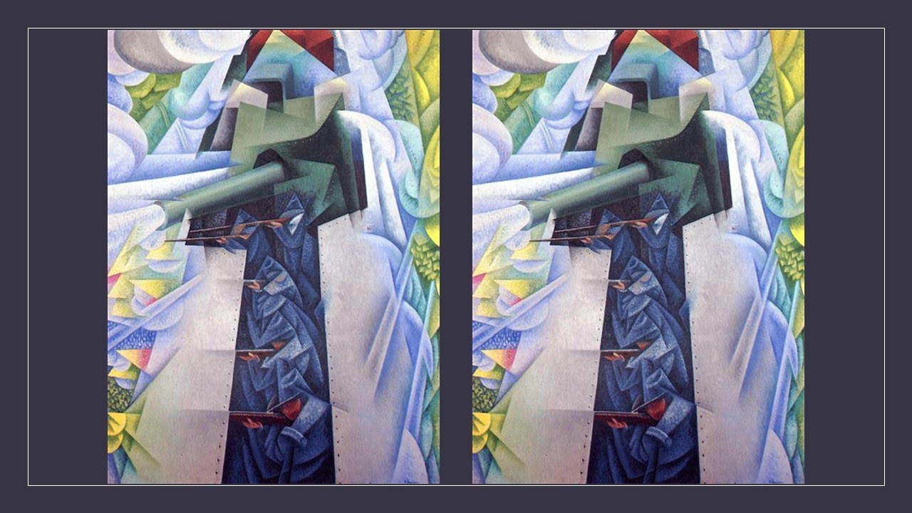 Armored Train in Action, Gino Severini
