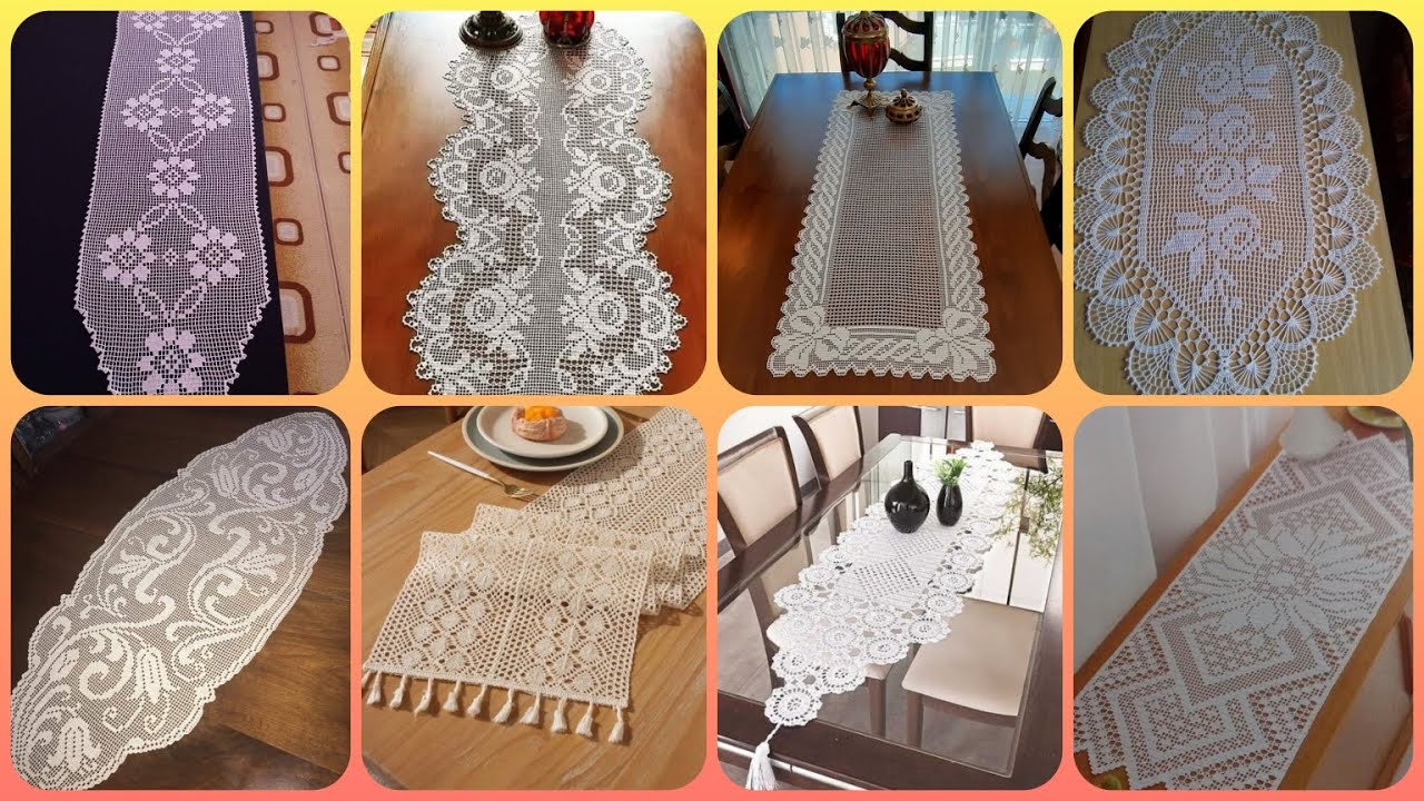 Elegantand simple crochet tablerunner ideas #viral #tablerunner #diy