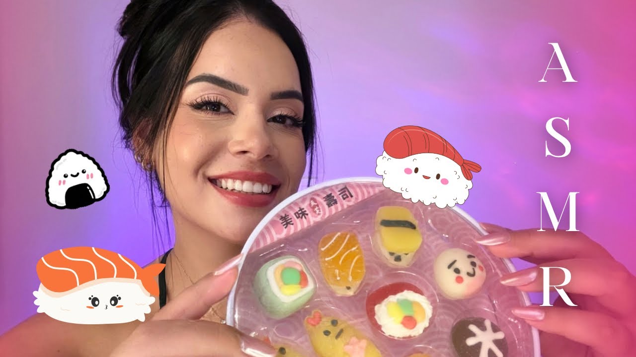 ASMR| Sushi Gummy - Experimentando doce asiático - Eating ASMR