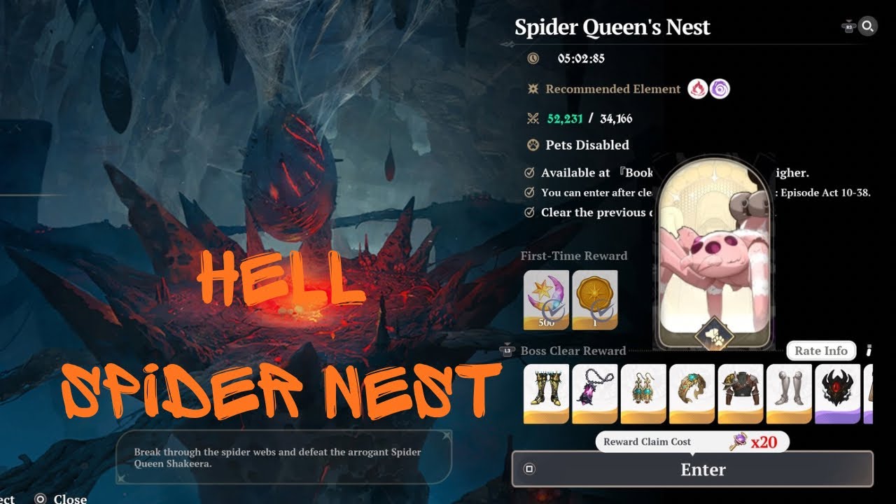 Hell Spider Queen&rsquo;s Nest Dungeon Solo | Seven Deadly Sins: Origin