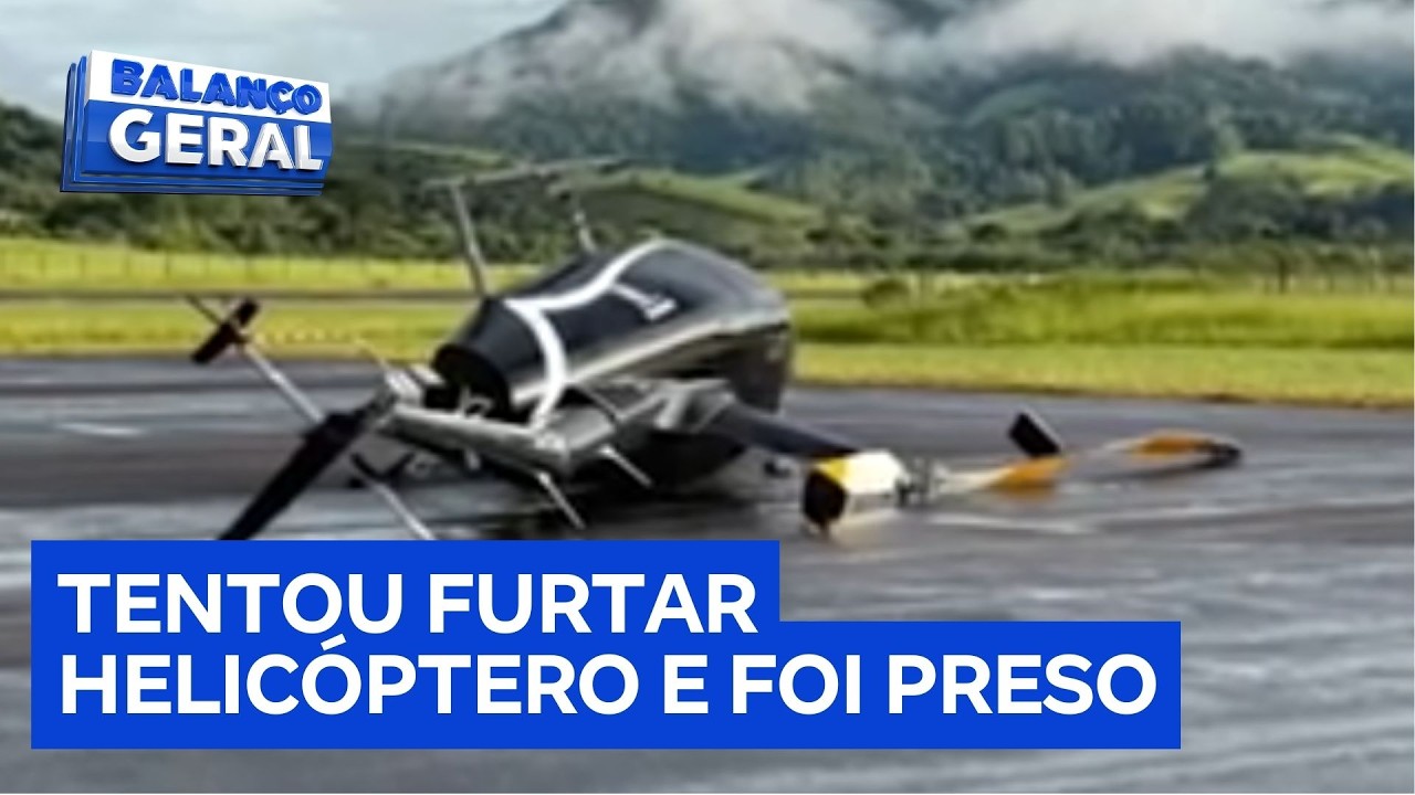 Após romper tornozeleira, ladrão de helicóptero é capturado tentando invadir área proibida