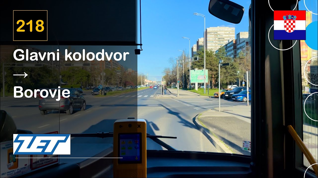 [4K] 🇭🇷 Cab Ride: ZET ZAGREB BUS | 218: Glavni kolodvor → Savica → Borovje | Iveco Urbanway CNG