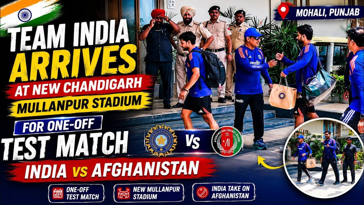 Indian Cricket Team Arrive in Mohali Ahead of One-Off Test Against Afghanistan | Shubman Gill