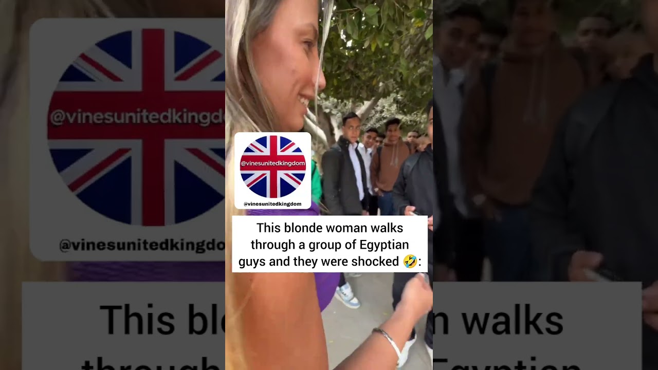 This blonde woman walks through a group of Egyptian guys and they were shocked 🤣: