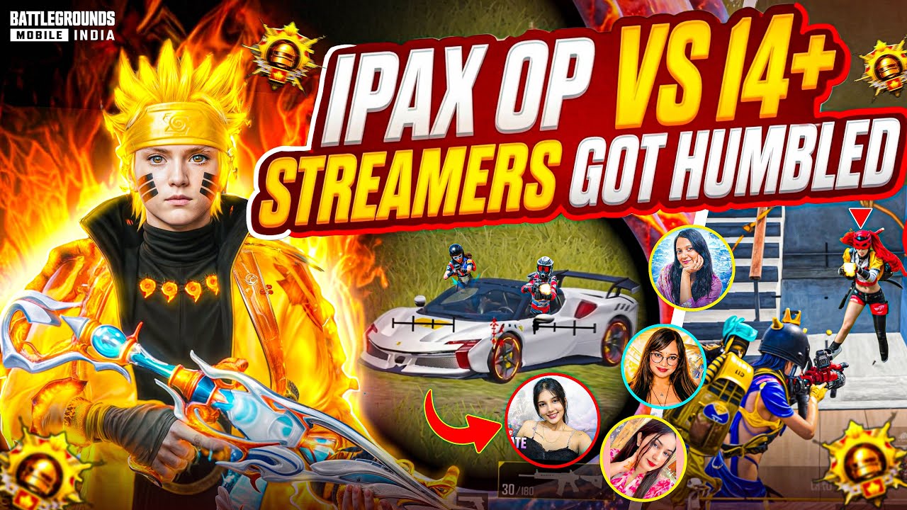Ipax OP vs 14+ PRO STREAMERS🔥Ipax Op VS Conqueror Youtubers Got Humbled‼️Intense 1v4 Clutches | BGMI