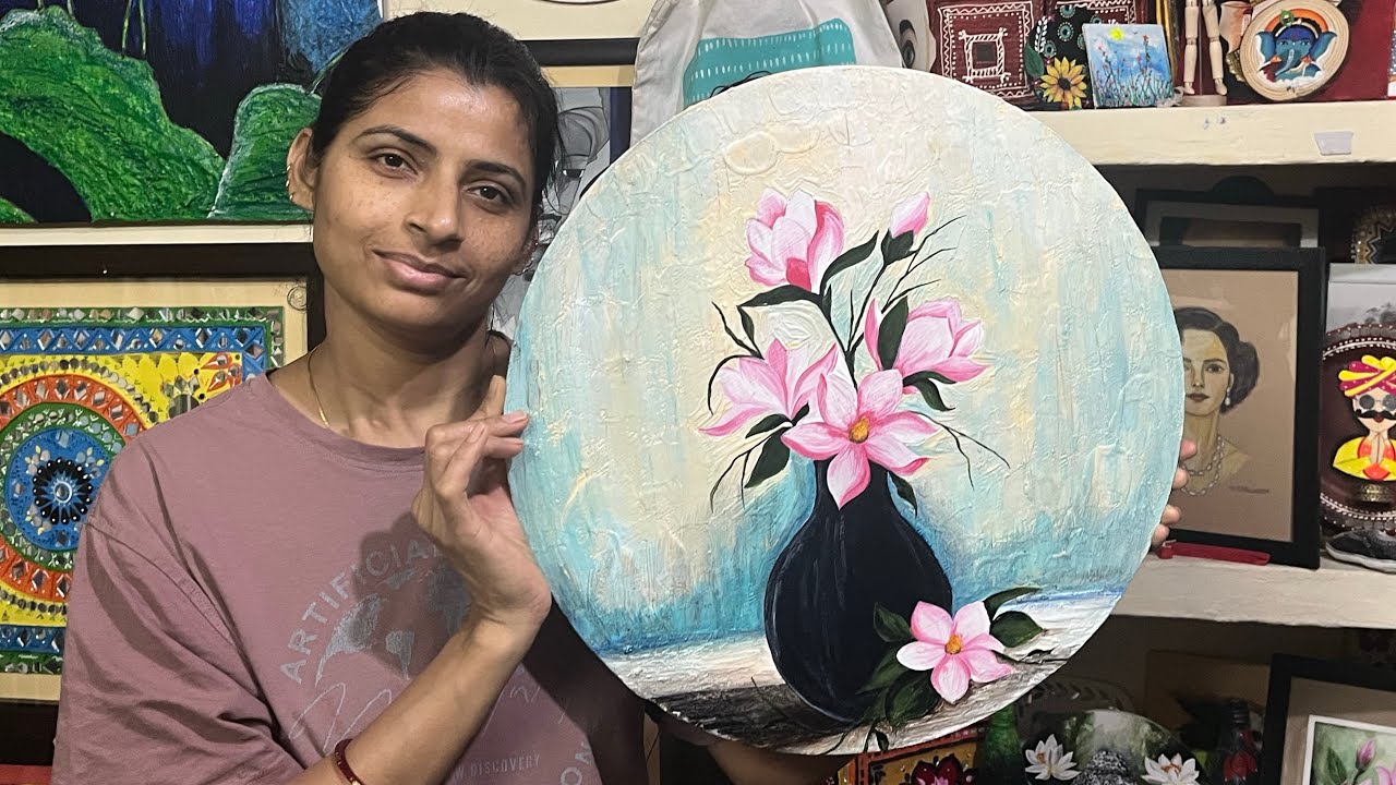 My second video || acrylic painting ideas || how to draw and paint on canvas ☺️