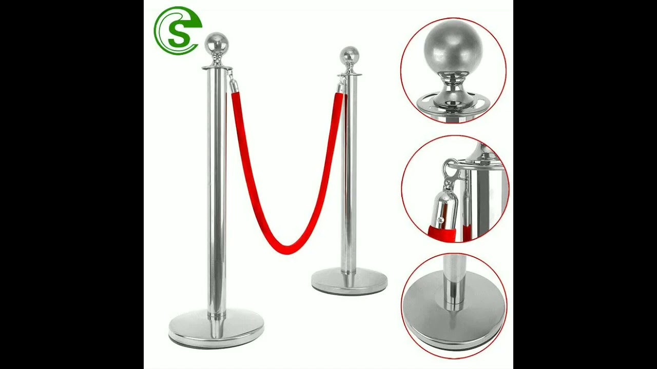 Queue Line Velvet Ropes Crowd Control Silver Stanchion Rope Retractable Belt Barrier, Subway Queue S