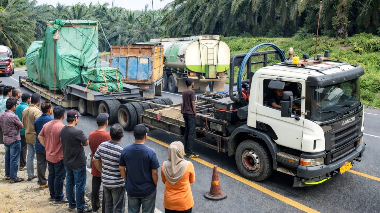 Kejadian Tak Terduga || Truk Memaksa Menyalip Hingga Menabrak Pembatas Jalan 