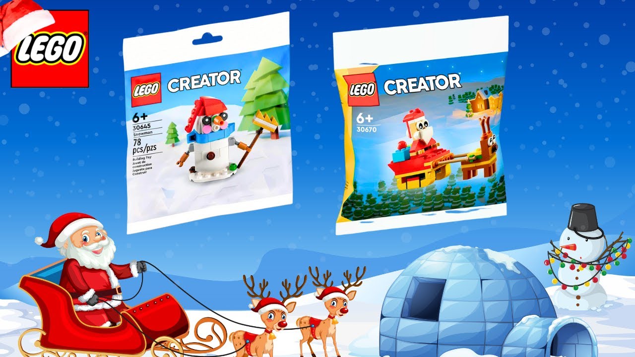 LEGO CREATOR 30645 SNOWMAN AND 30670 SANTA'S SLEIGH RIDE