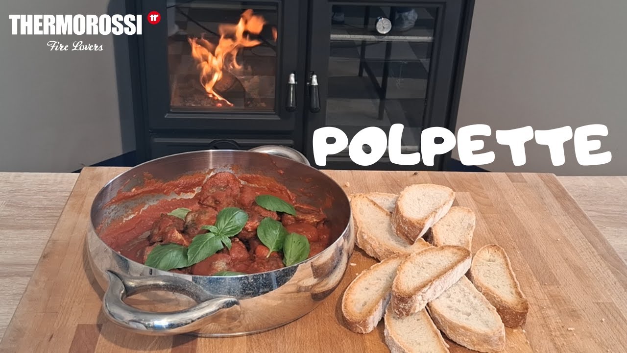 Polpette al sugo con cucina a legna Margherita