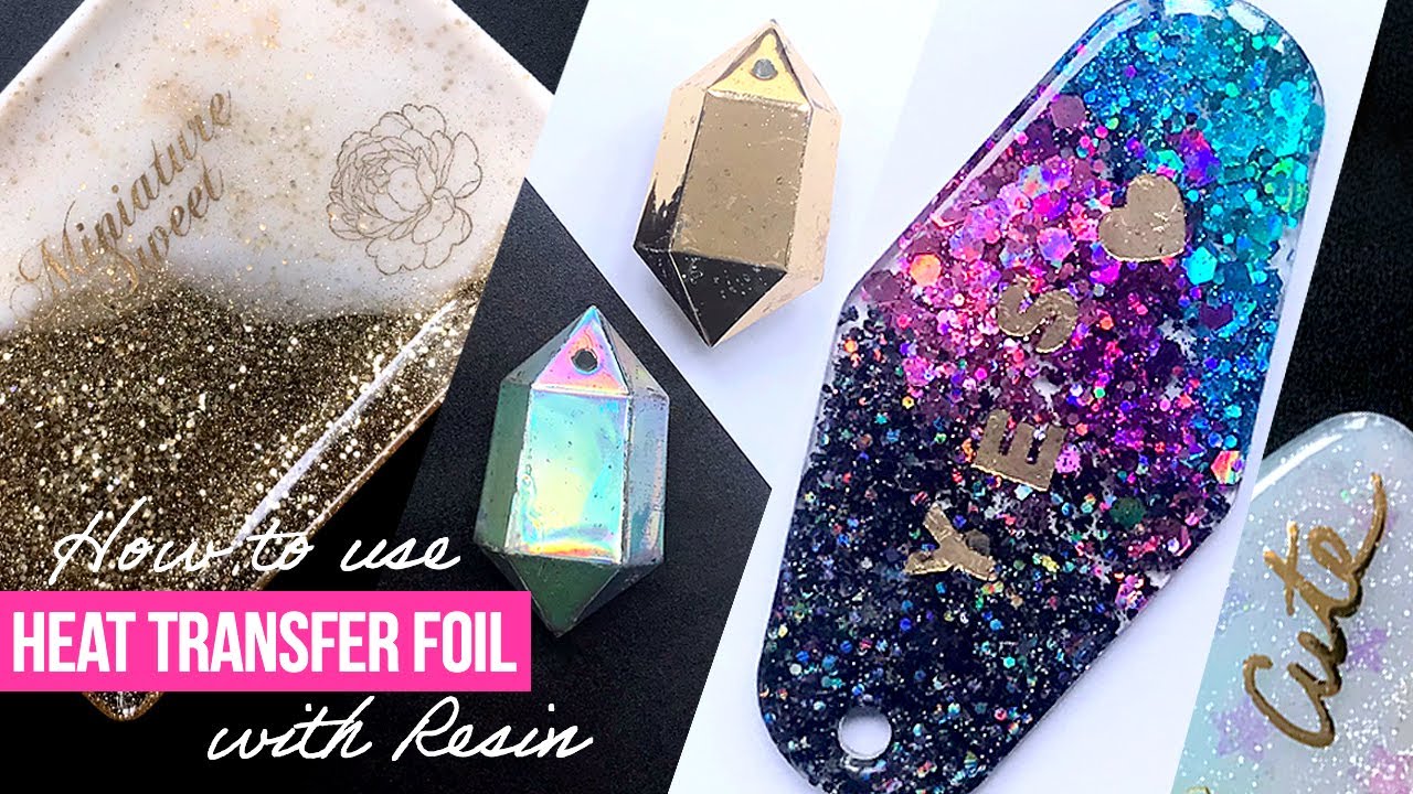 4 ways to use heat transfer foil on resin | resin colouring technique with heat transfer foil