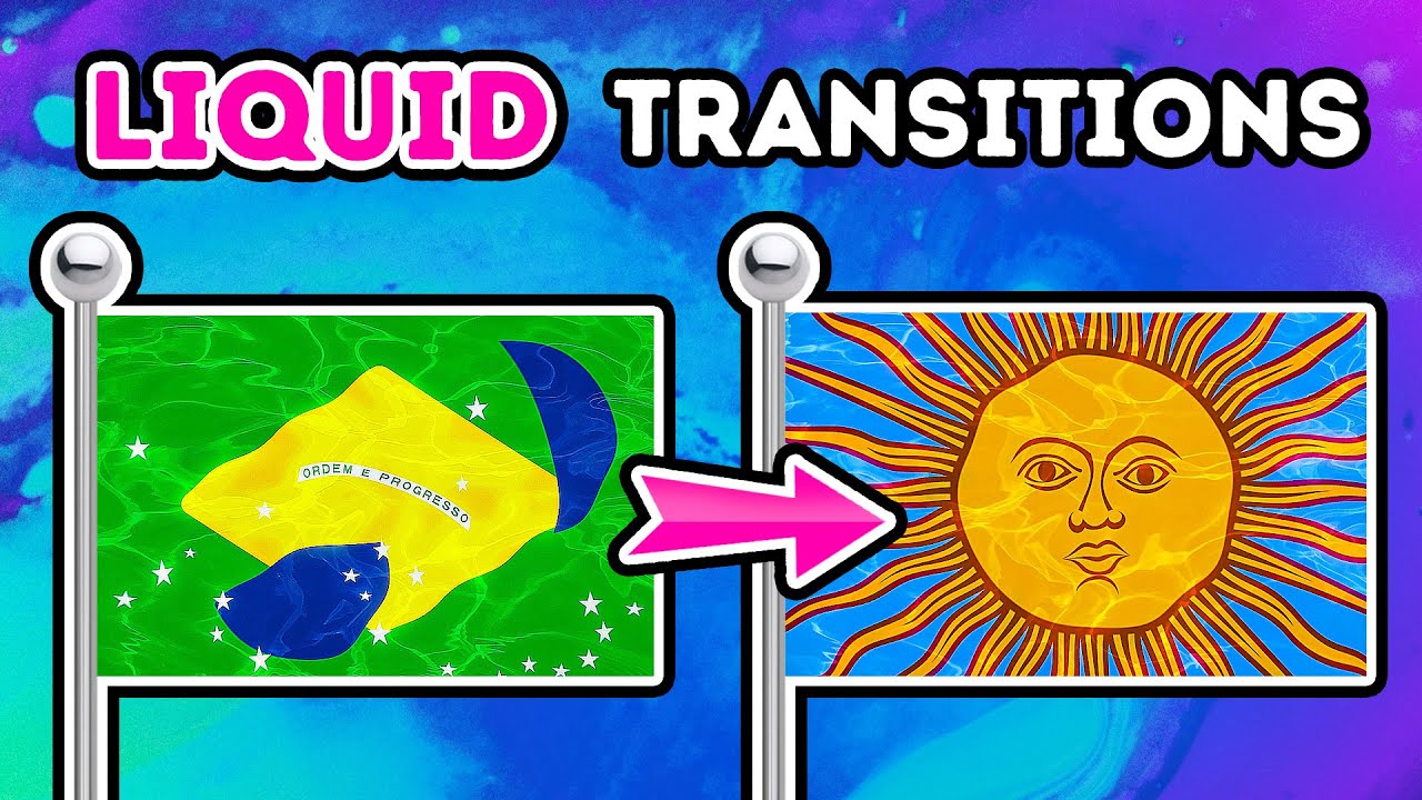 World Flags Animation but Flags Transitions Are Liquid