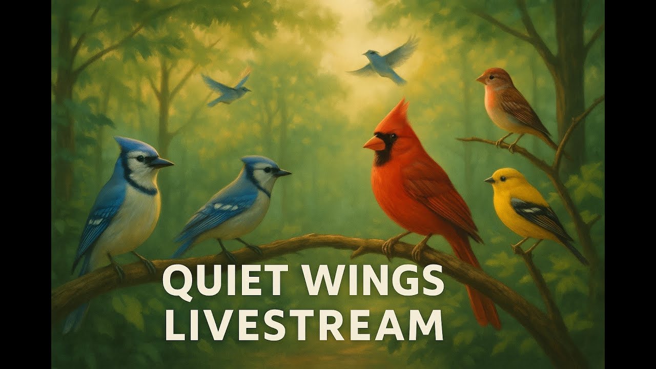 🐤🚨 Live Bird Feeder Cam in 4K | Cardinals, Blue Jays, Gold Finches & Other Birds | Quiet Wings 🐦🚨