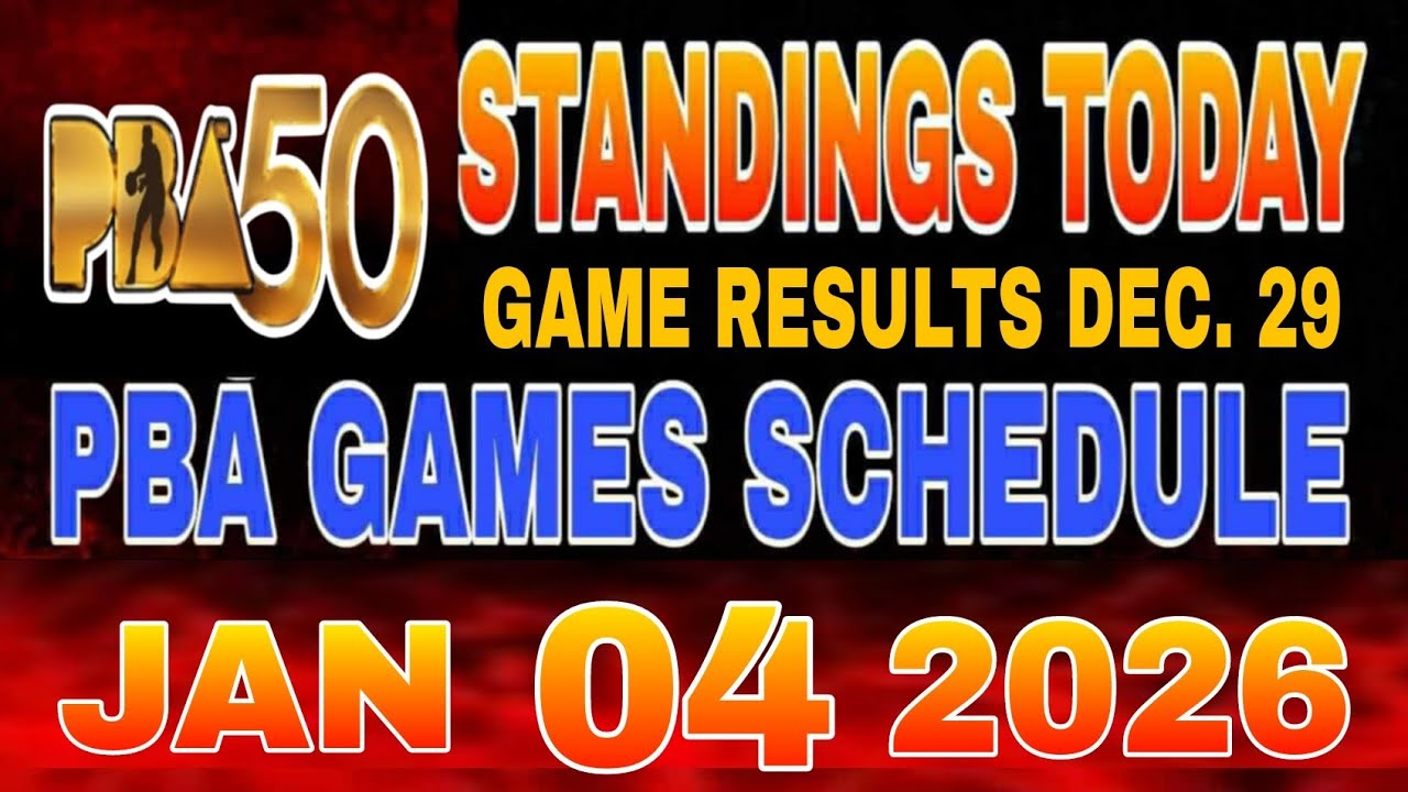 PBA Standings today as of December 29, 2025 | Pba Game results | Pba Schedule  January 5, 2026