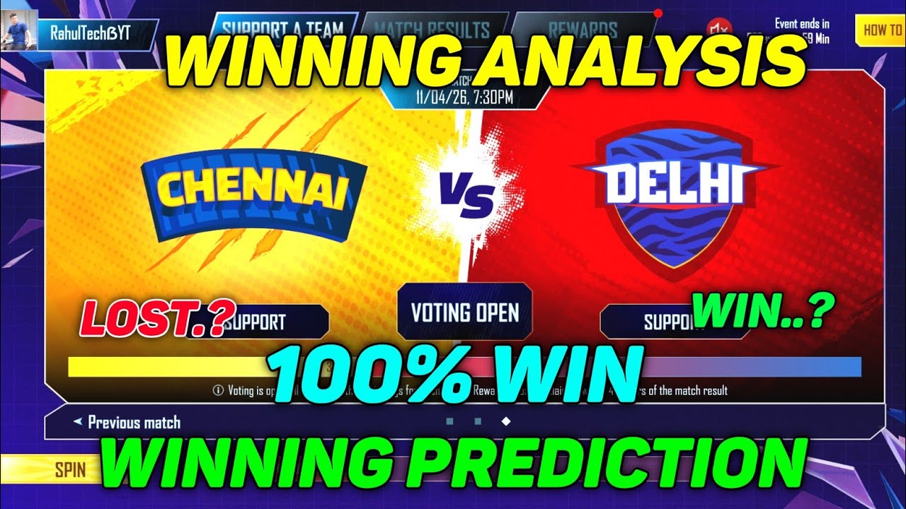 CSK VS DC Winning Prediction 🚀💯Bgmi Cricket League Prediction | Today Bgmi Cricket League Prediction