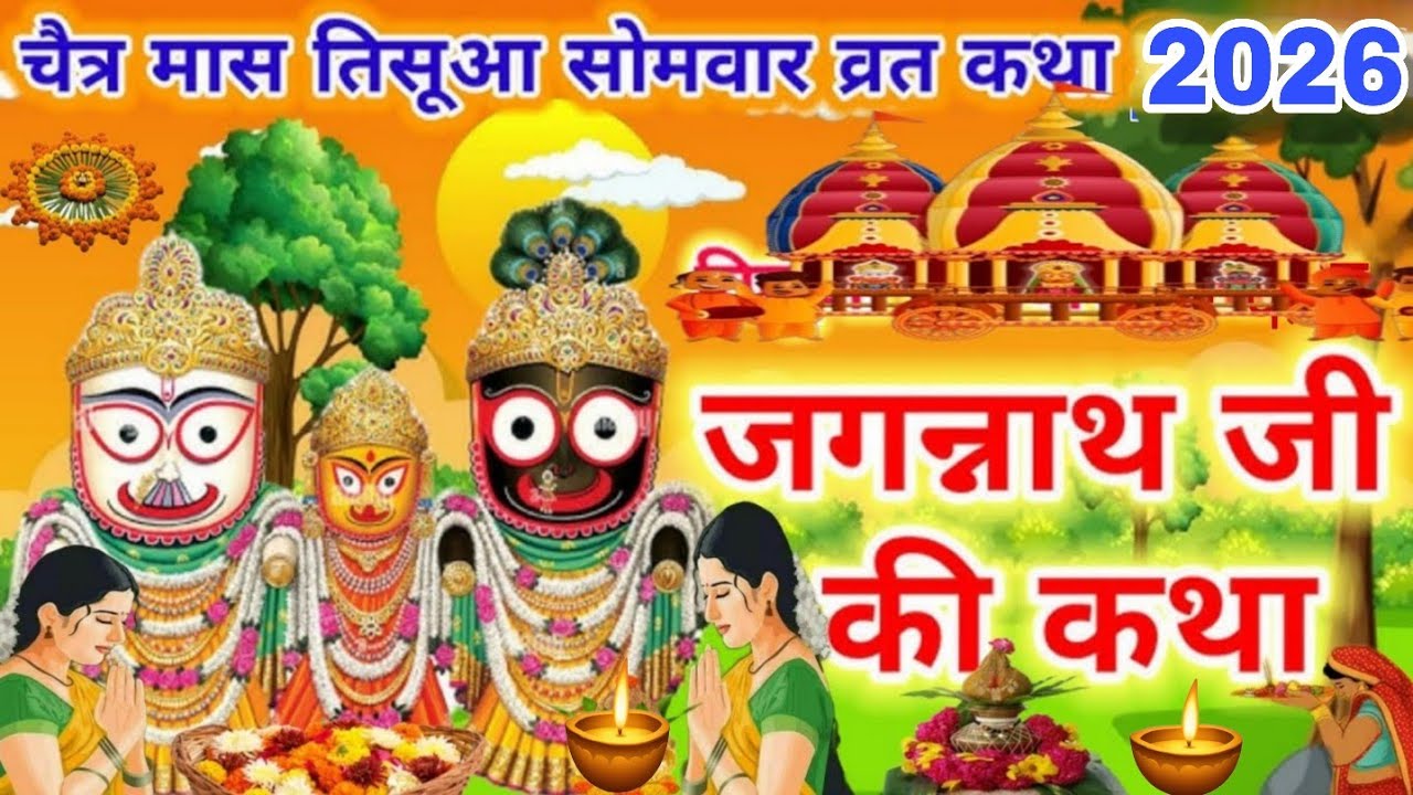 🚩चैत्र पूर्णिमा तक सुने/सुदामा,भाट की तिसुआ सोमवार व्रत कथा/jagannath ji ki कथाआरती सहित🚩🌼🪔⭕❗⭕