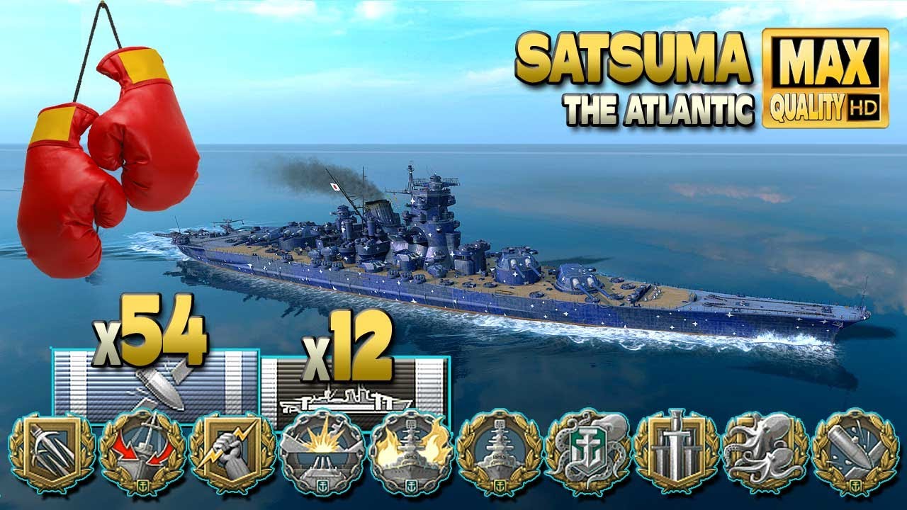 Сацума сталкивается с вражеским флотом - World of Warships