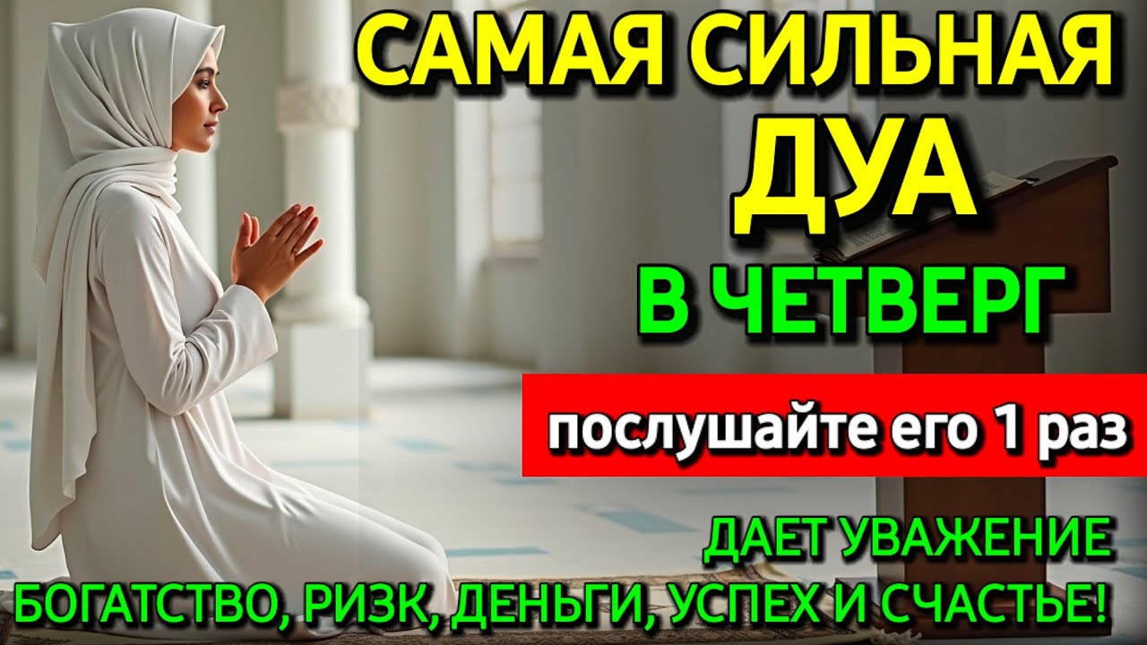 Не пропусти дуа в  ЧЕТВЕРГ— самые сложные проблемы решатся, ИншаАллах ✨️🙏