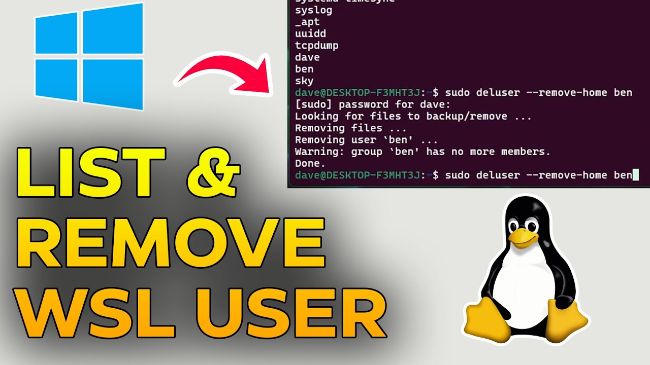 How to List and Remove WSL Users in Windows | Manage Linux Accounts on WSL
