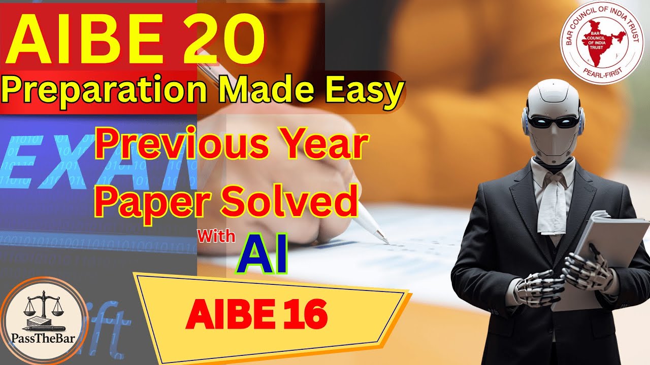 AIBE 16 Previous Year Paper Solved with AI 🤖 | Practice AIBE 20 on PassTheBar.org | LTL50 Code