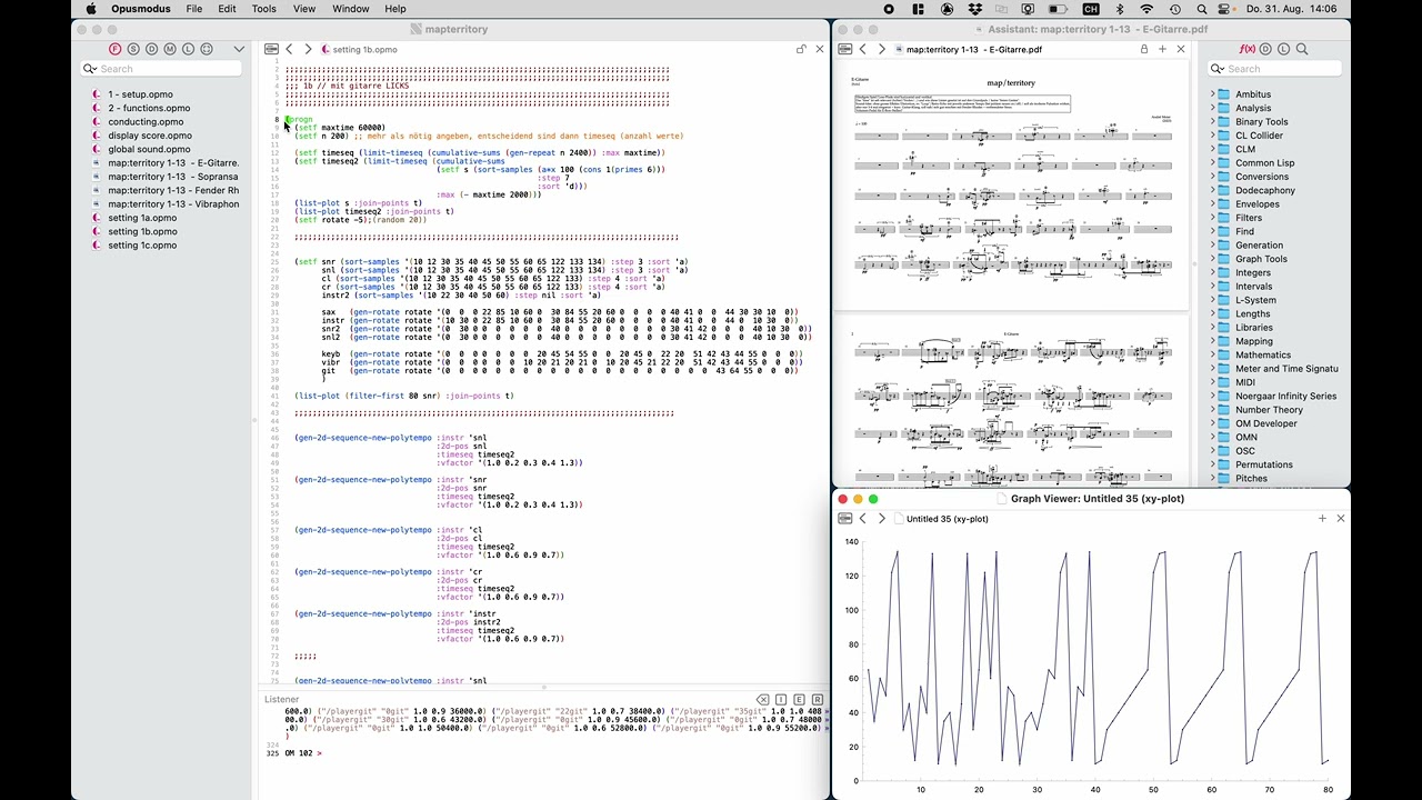 Opusmodus via OSC, MaxMSP and Polytempo Composer