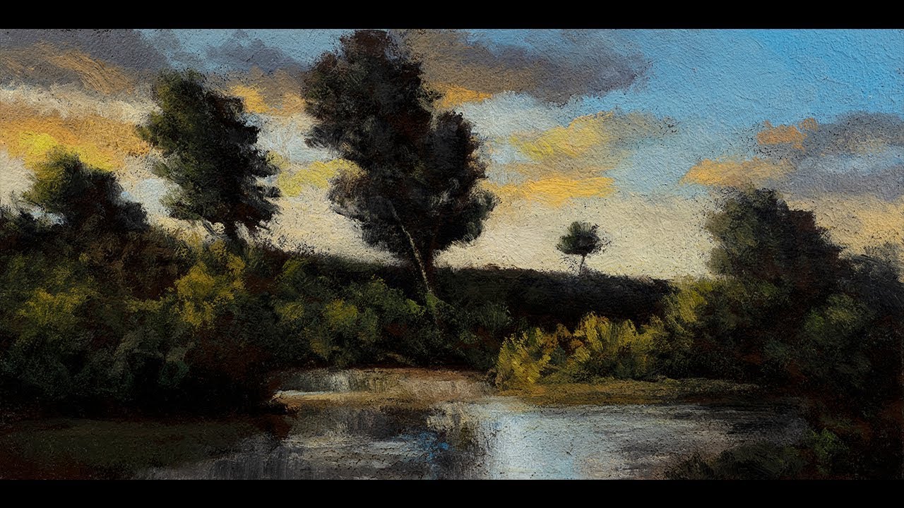 By the Pond 5x10 Tonalist Landscape Oil Painting Demonstration