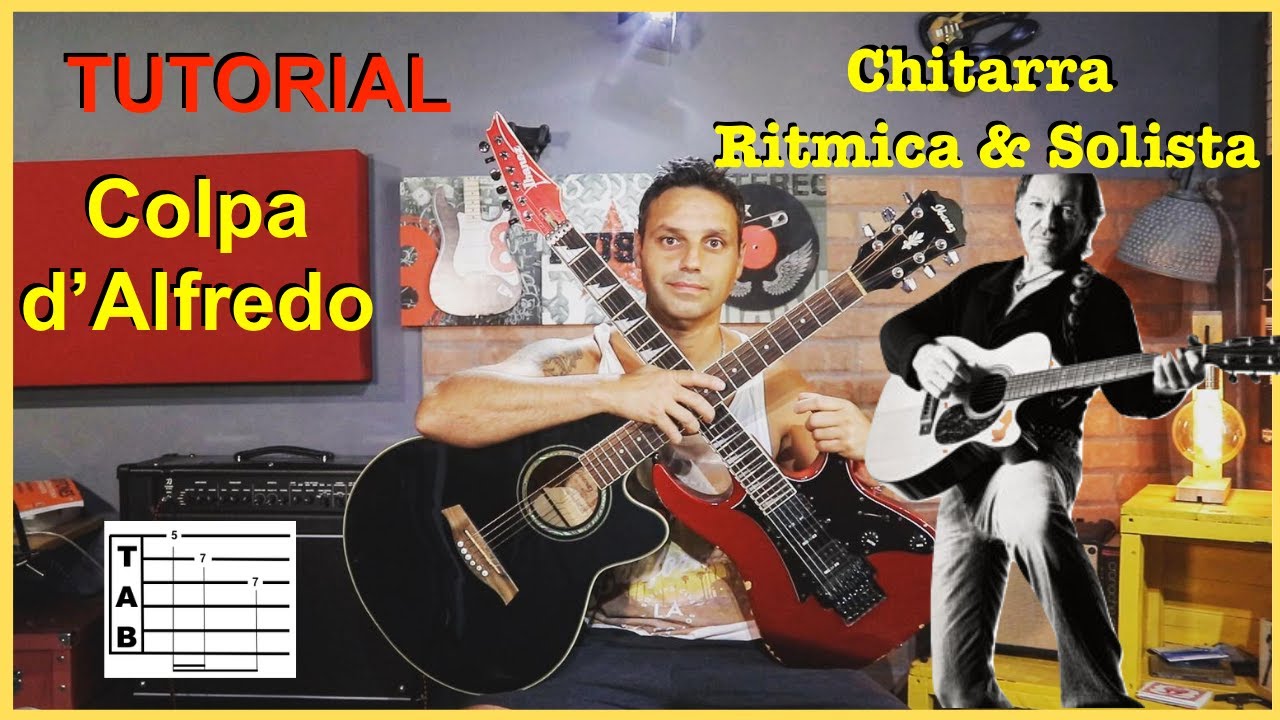 Vasco Rossi - Colpa d'Alfredo - Complete Tutorial with Tab (Rhythm/Lead Guitar)