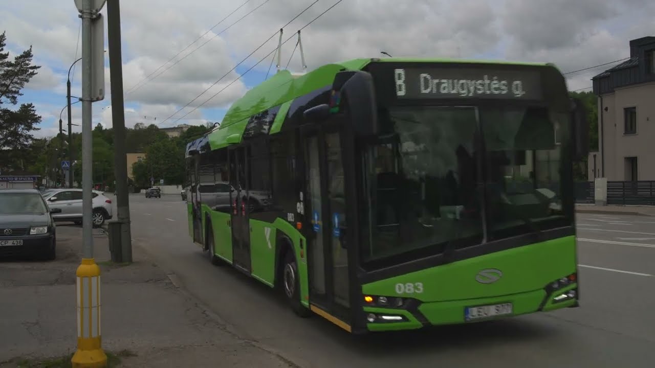 Lithuania, Kaunas, trolleybus 8 ride from Panerių g. to Draugystės g.