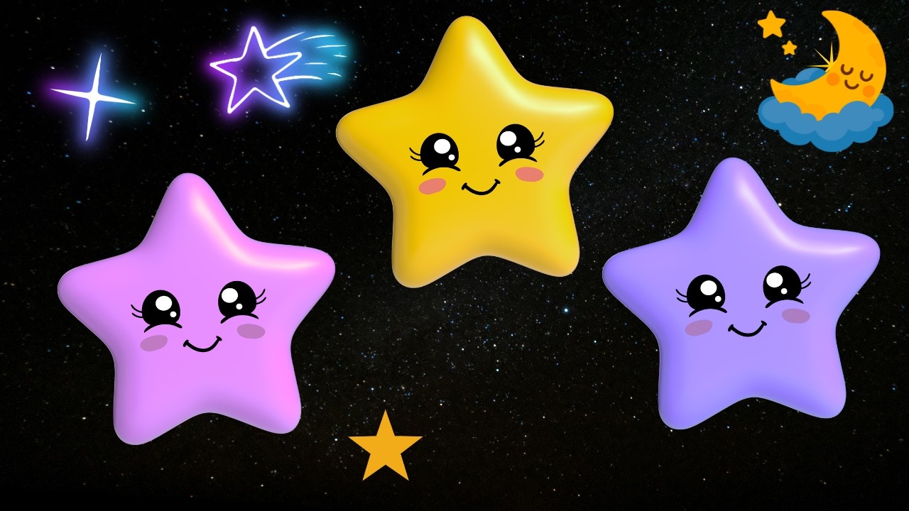⭐ Twinkle Twinkle Little Star Gentle Happy Sky Song with Smiling Stars, Soft Glow & Calm Music ✨🌙