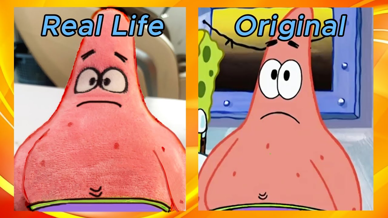 Patrick Original vs  Patrick in Real Life &ndash; What&rsquo;s the Difference?? | Funny Animation Spongebob Toys