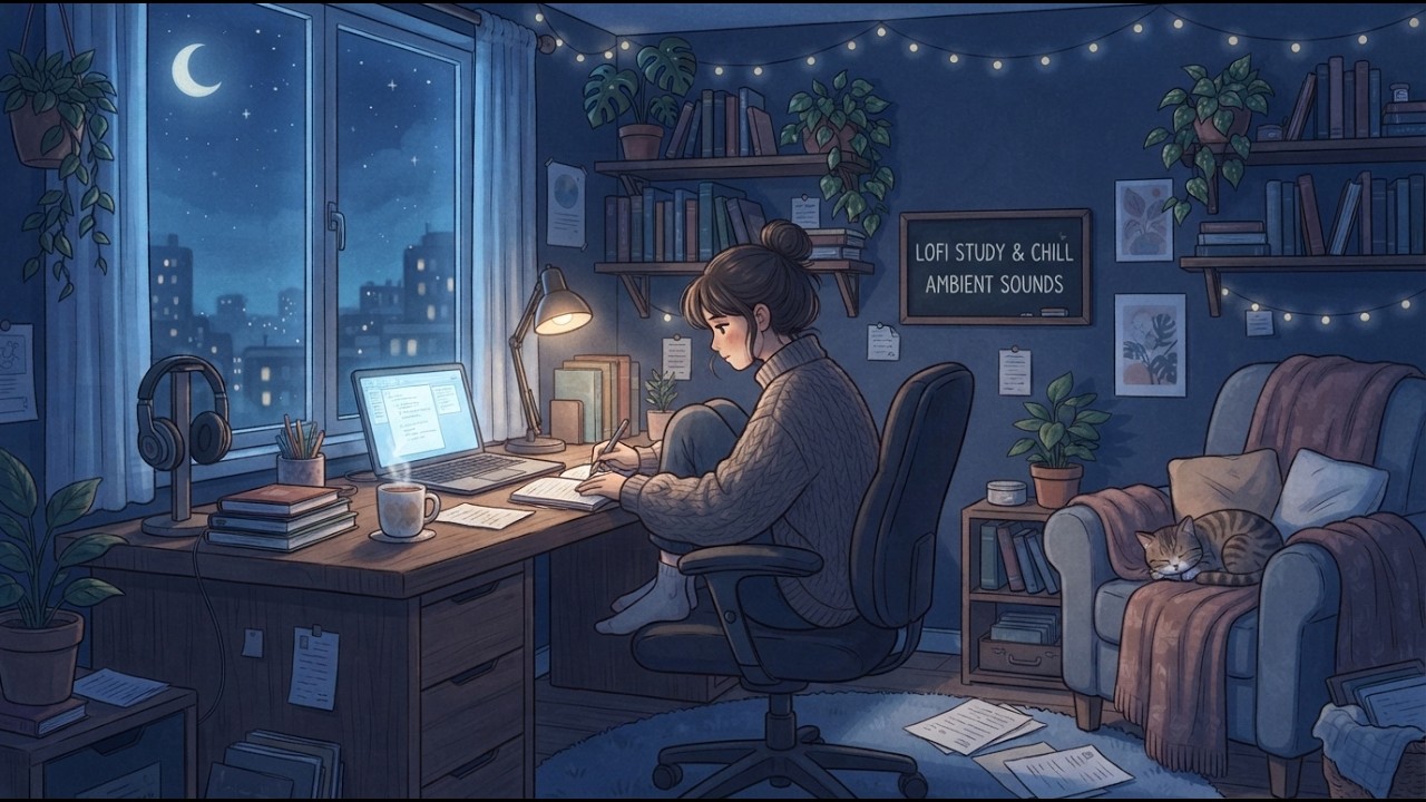 🌙 Late Night Lo-Fi | Relaxing Study & Deep Focus Music