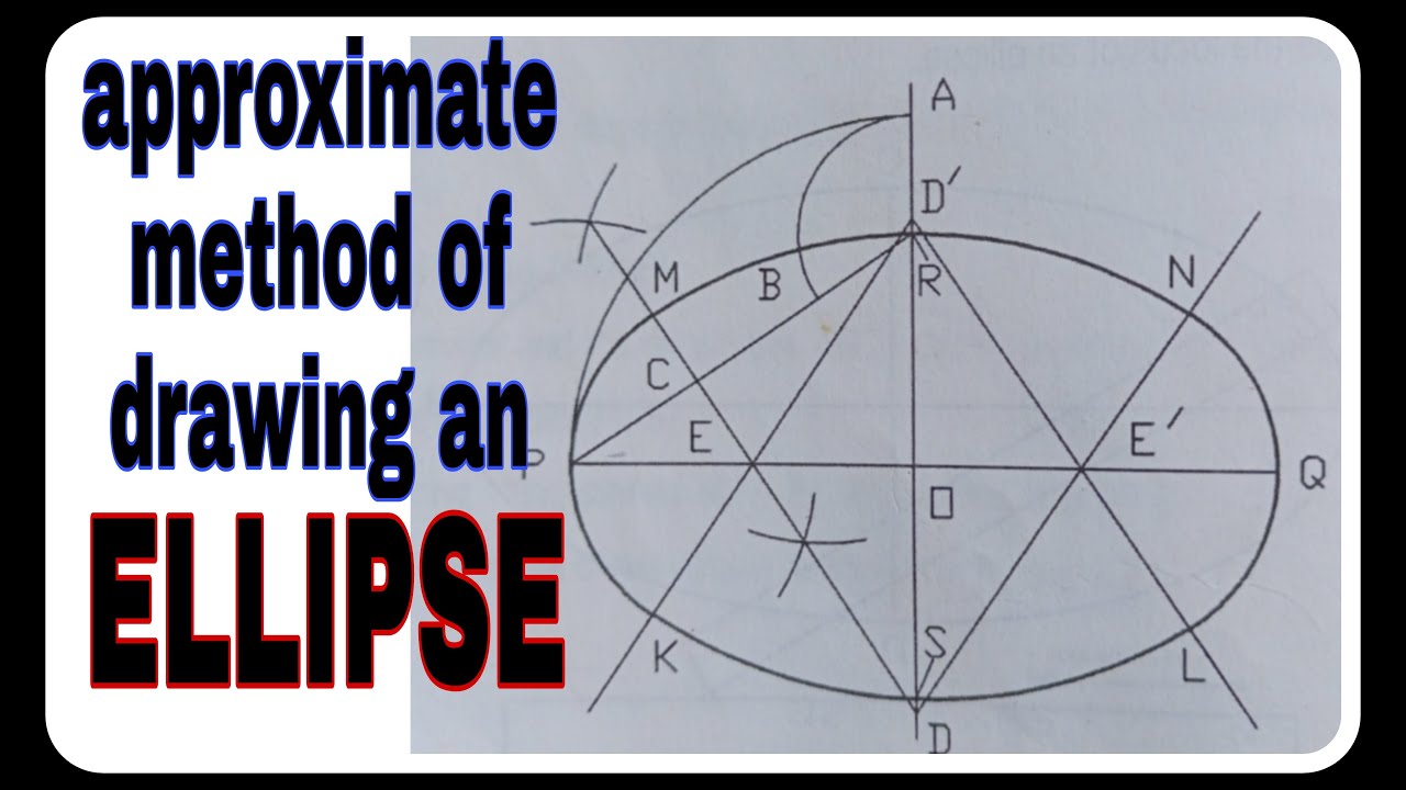 approximate method of drawing an ELLIPSE/ ellipse by four centre method/ ellipse engineering drawing