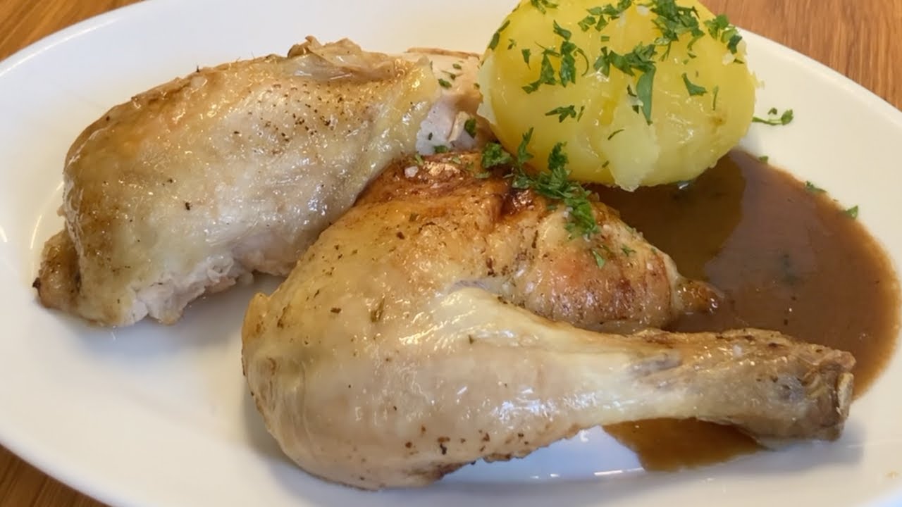 Pollo asado a la sidra