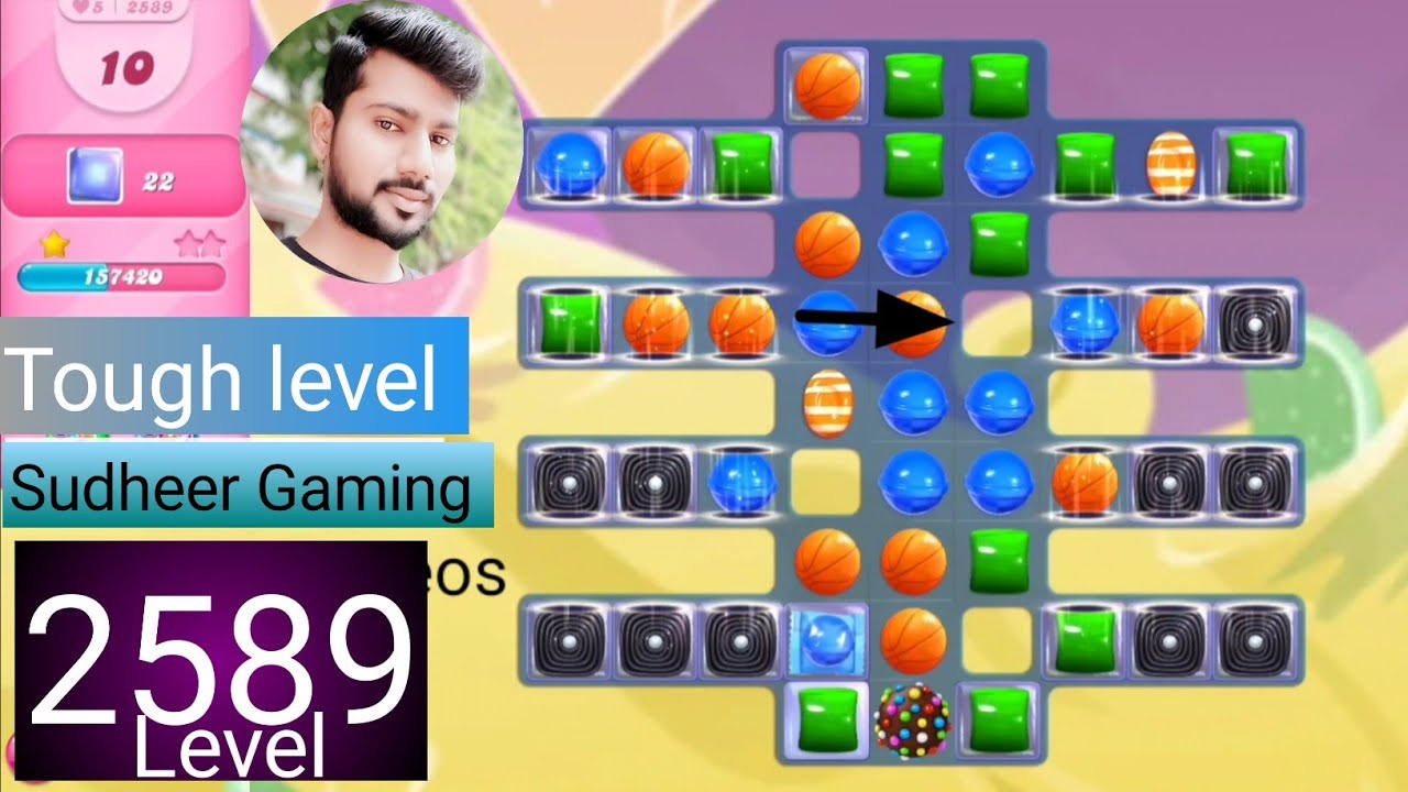 Candy crush saga level 2589 । Tough level । No boosters । Candy crush 2589 । Sudheer Gaming Tips
