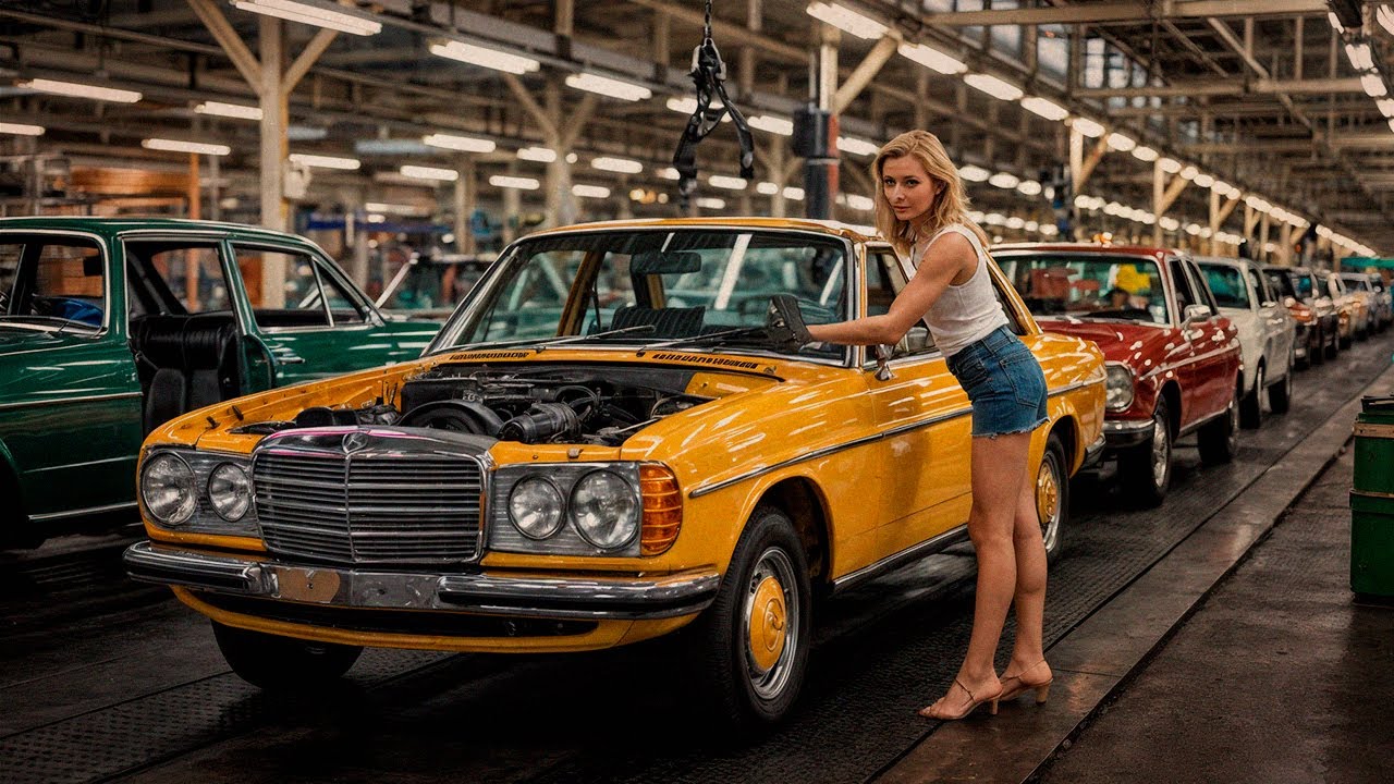AMAZING Retro Mercedes S Class W116 Factory Tour Inside 1970s Sindelfingen Germany